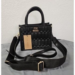 NWT Steve Madden Bniko Satchel Crossbody  Bag W Guitar Strap Black TikTok